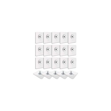 20 Pcs Accroches Tableau sans Percer, Fixation Cadre sans Percer, Accroche Cadre sans Percer Adhesif Impermable Amovible Autocollant Anti-trace, Crochet Tableau Adhsif Transparent (1/4)