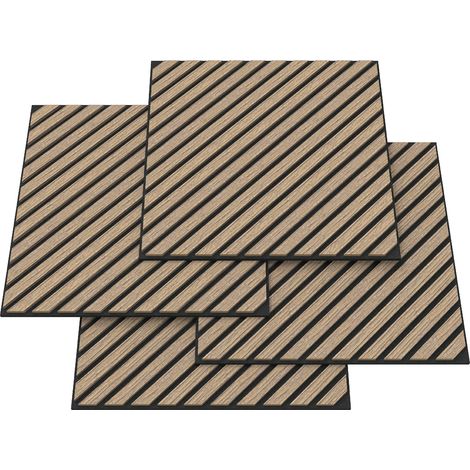Set di 4 pannelli acustici con doghe diagonali 1,44 m² effetto noce chiaro 030009866