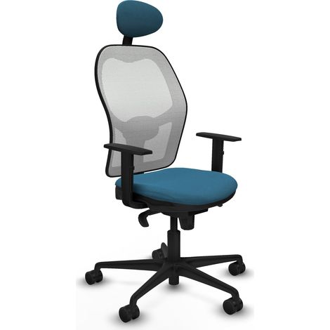 Silla de Oficina con Cabecero Jorquera Piqueras y Crespo 1D036N1 Blanco Verde petróleo