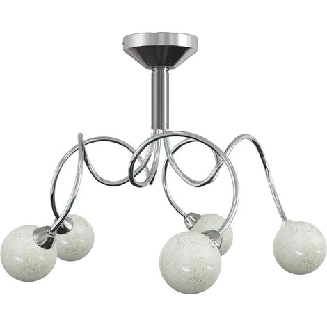 Plafón de diseño moderno con pantallas redondas 52 x 34 cm iluminación LED económica de acero cromado 020046952 (1/4)