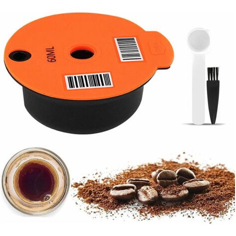 Dosettes De Cafe, Filtre A Cafe Reutilisable, Capsule De Cafe En Plastique Rechargeable Avec Cuillere Pour Machine A Cafe Bosch Tassimo, 180 Ml (1/5)