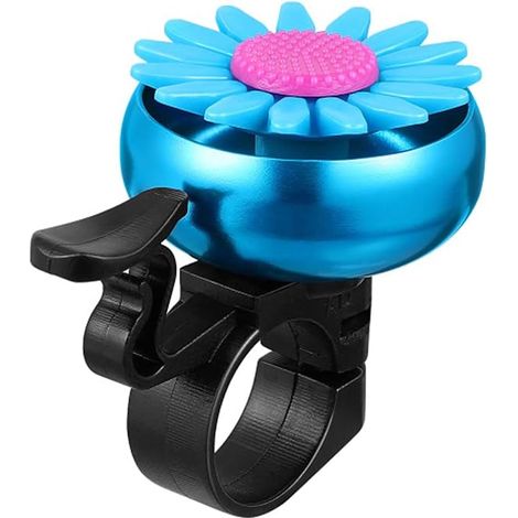Sonnette de vélo, mini sonnette de guidon pour enfants, avertisseur sonore, accessoire de vélo, lumière bleue. (1/5)