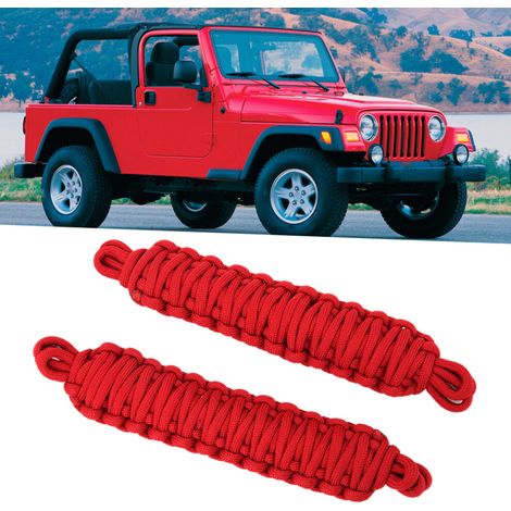 Due strisce rosse fermaporta applicabili ai modelli Jeep Wrangler TJ dal 1997 al 2006. (1/2)