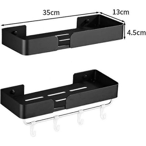 2 bacs de douche sans perçage, étagère murale pour salle de bain et cuisine (1/5)