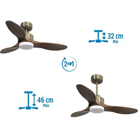 Modulo Slim de Klassfan - Ventilateur de plafond et destratificateur moteur DC chocolat et bois clair 30 à 60 m² (1/5)