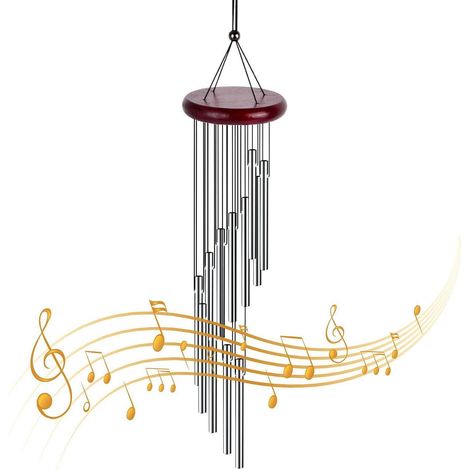 Metall-Windspiel mit 12 Rohren für Garten, Balkon, Terrasse – Dekorativ & Melodisch