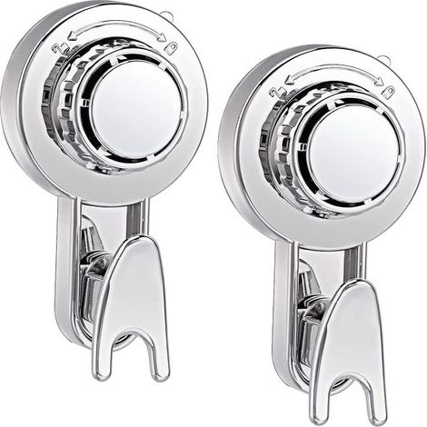 Set of Vacuum Suction Hook Towel Holder Bathroom Suction Cup Hooks for Kitchen Tea Towel Shower Glass Window Silver (1/4)