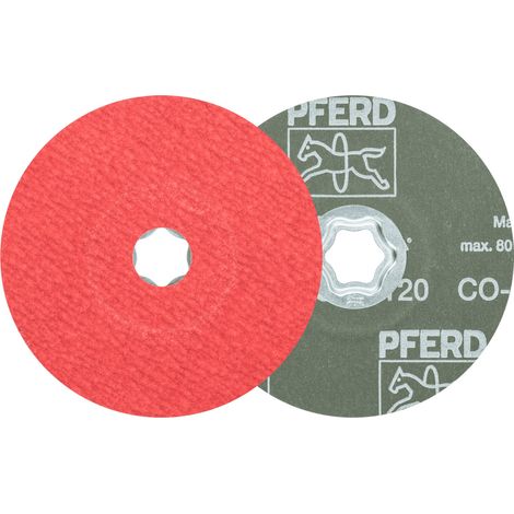 PFERD TOOLS COMBICLICK Keramikkorn Fiberscheibe Ø 125 mm CO-COOL120 für Edelstahl 25 Stk (1/4)