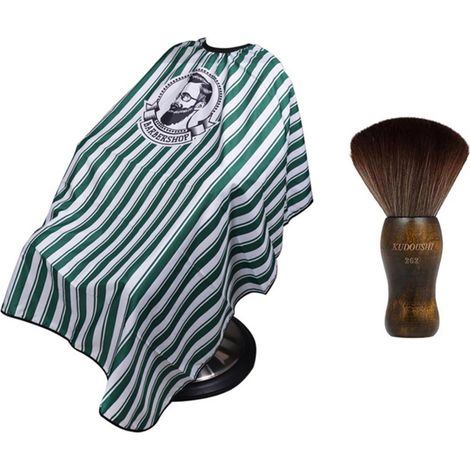 Capa de peluquería sencilla y elegante, impermeable y ajustable, con cepillo para el cuello y accesorios de corte de fibra suave.