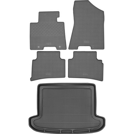 Hyundai Tucson III SUV de 2015 (JUEGO) - Alfombrillas de goma para coche + alfombrilla para maletero