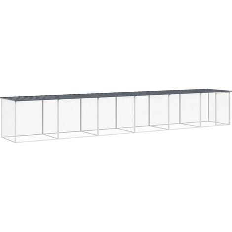 Maison Exclusive - Gabbia Polli con Tetto Antracite 603x98x90 cm Acciaio Zincato
