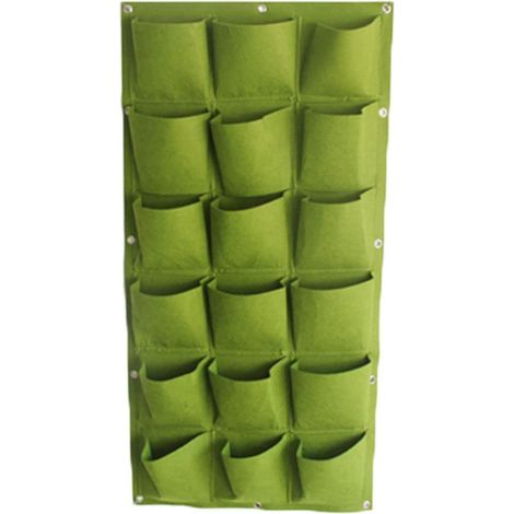 Sac de plantation vertical à suspendre au mur, pot de fleurs vert, fournitures de jardinage pour balcon mural domestique (1/3)