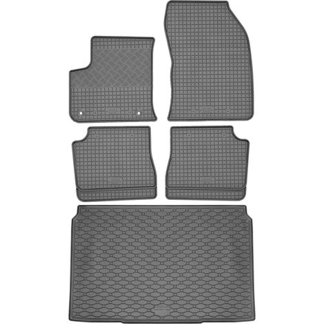 Set di tappetini in gomma per auto e tappetino per bagagliaio per Peugeot e-208 II Hatchback dal 01.2020
