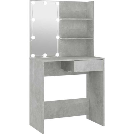 Coiffeuse avec LED Gris béton 74,5x40x141 cm (1/5)
