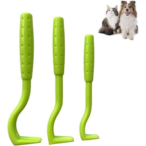Set di 3 pezzi per la rimozione delle zecche: estrattore per zecche, gancio per zecche, trappole per zecche, accessori antizecche per cani, gatti e altri animali (verde) (1/5)