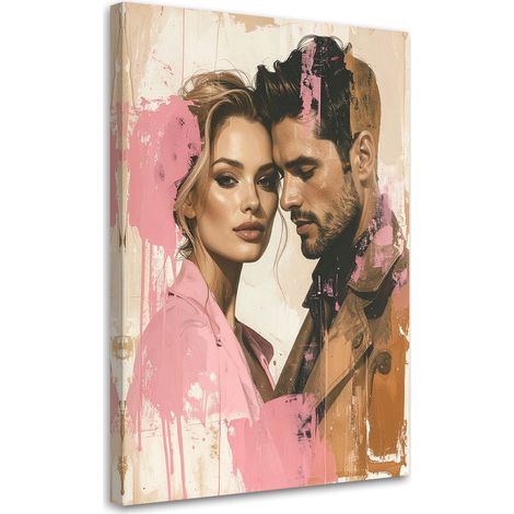 Cuadro en Lienzo Pareja con estilo en composición de retrato pastel 20x30 (1/5)