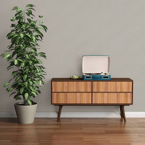 A.S Creation Famous Garden 393537 Vliestapete Einfarbig 10.05 x 0.53 m Grau Wohnzimmer Schlafzimmer Büro Naturoptik (1/5)