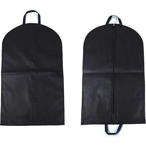 Housse à vêtements avec cintre, noire, 60 x 120 cm, 2 pièces Housse à vêtements, housse de protection pour vêtements (1/5)