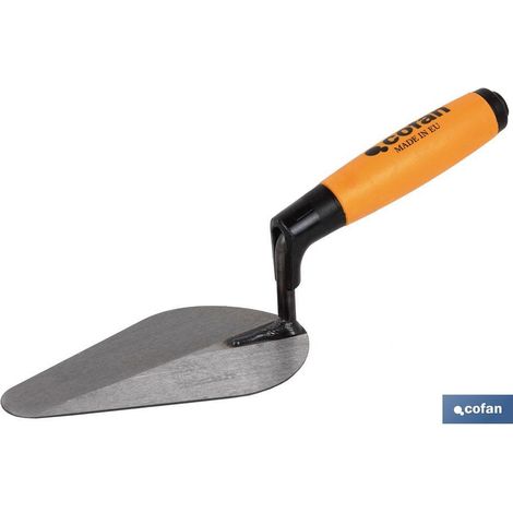 COFAN paleta modelo arabia l-200mm. mango goma , Paleta modelo Arabia para el sector de la construcción. Este modelo cuenta con dos medidas de longitud. El mango es de madera con u