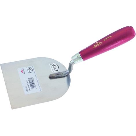 1 - Spatule de plâtrier - Acier inoxydable - Manche rouge - Pour enduit et lissage - Bâtiment - Argent/Rouge - 10x1 cm