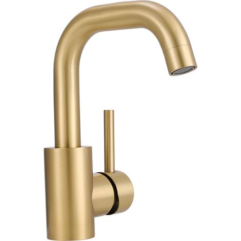 Gold Arc Single-Handle Faucet with Swivel Spout (1/4)