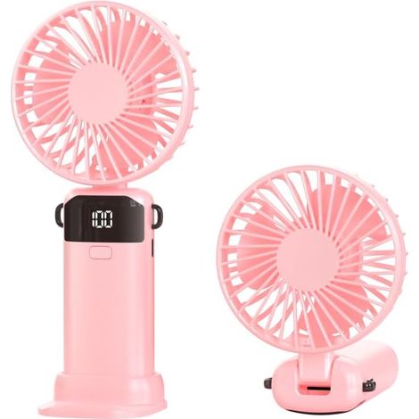 Mini-3-in-1-Ventilator für Nacken, Schreibtisch und Hand USB-C-aufladbar mit 5 Geschwindigkeitsstufen und bis zu 10 Stunden Laufzeit LED-Anzeige faltbarer Tischventilator für Reisen, Pendeln und Bürog (1/5)