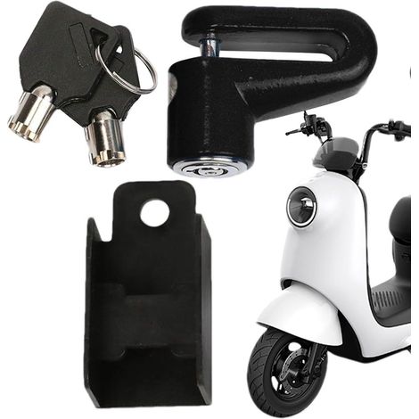 Antivol de roue de moto - Antivol de frein à disque pour scooter - Structure cylindrique renforcée - Épaisseur jusqu'à 7 mm - Noir (1/5)