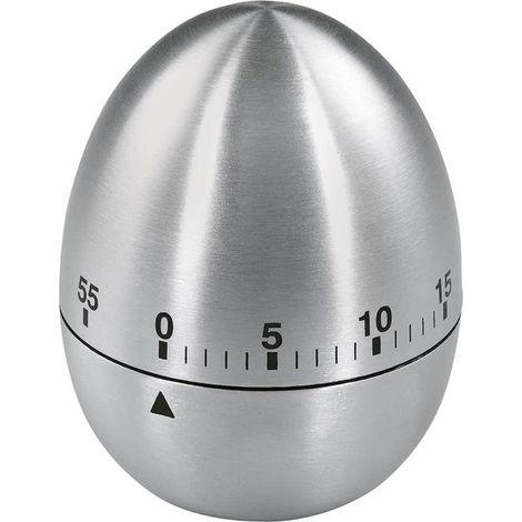 Argent Minuteur à œuf (avec fonction minuterie, sablier, en acier inoxydable) (1/5)