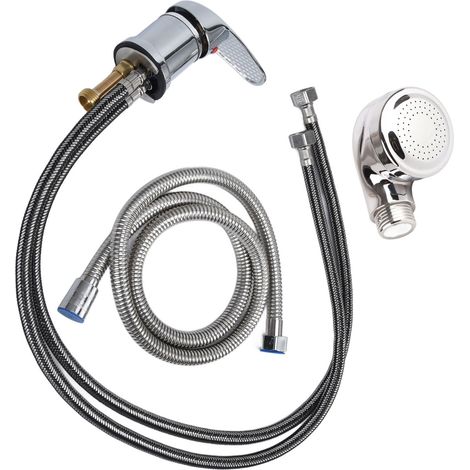 Ensemble Pulvérisateur Robinet Lit Shampooing - Alliage De Zinc Chromé - Pour Salon Coiffure SPA - 1 Pièce (1/5)