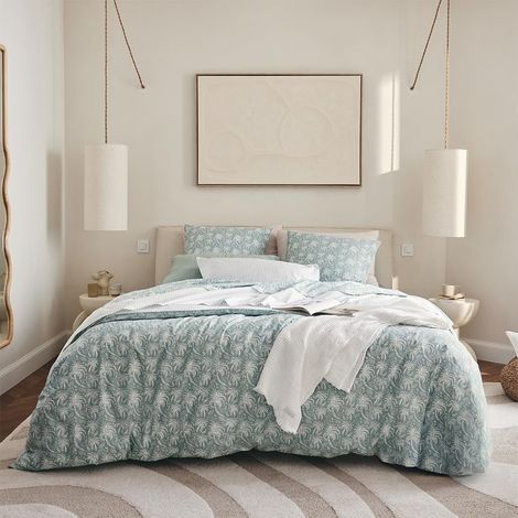 Housse de Couette en Percale de Coton, 140 x 200 cm, Palma, Bleu (1/5)