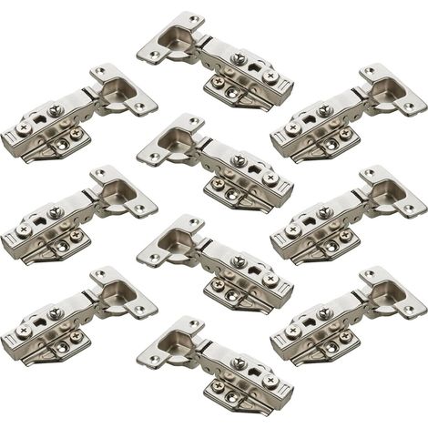 SOTECH Topfband T48 105° mit Dämpfer (Soft-Close) inkl. Montageplatten mit Exzenterverstellung, Eckanschlag, 10 Stück