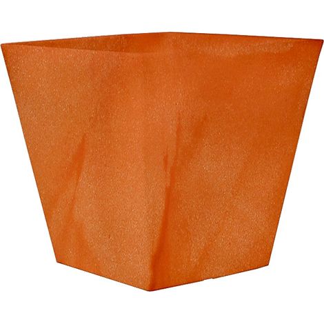 CLAVEL 30 Fioriera quadrata da interno ed esterno per piante e fiori Molto resistente al passare del tempo. Realizzata in polietilene in Spagna - Arancione (1/5)