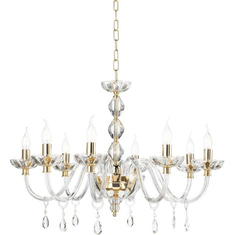 Lampada a sospensione 8 luci - cristallo e vetro D85 cm BRIGIDA (1/3)