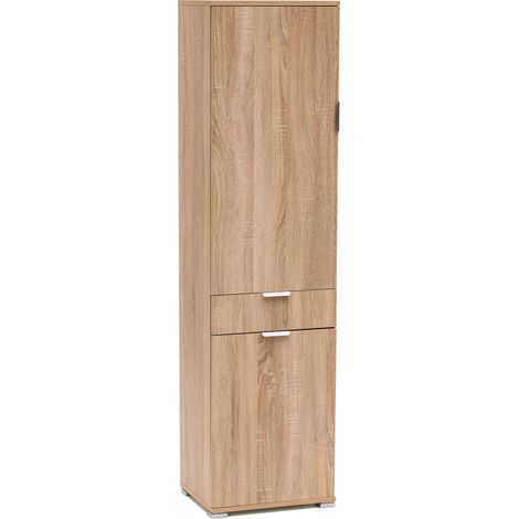 ARMADIO CON 2 ANTE E 1 CASSETTO NATURALE 45 X 38 X H174 CM (1/4)