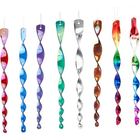 8 Pièces Spirales Réfléchissantes Anti Oiseaux Répulsif pour Oiseaux pour Décoration de Balcon Visuelle Optique Oiseaux 8 Couleurs (1/5)