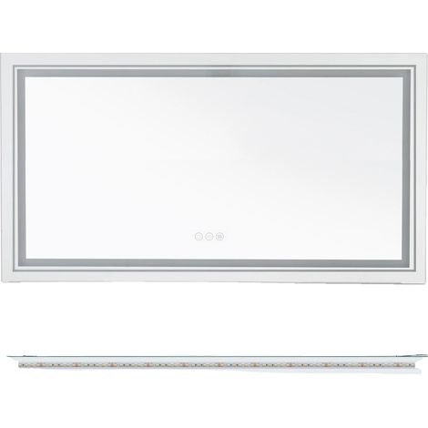 Specchio da bagno illuminato, antiappannamento, con sensore touch, 47,2 x 31,5 pollici (1/2)