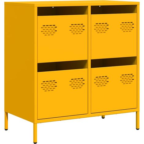 Maison Exclusive - Buffet jaune moutarde 68x39x73,5 cm acier laminé à froid