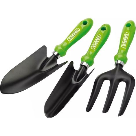 Draper Tools 83972 3 Piece Garden Hand Tool Set - Trowel Fork Transplanter (1/3)