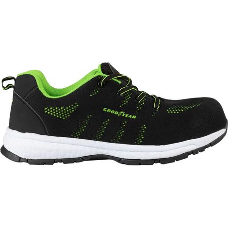 Goodyear Scarpe antinfortunistiche metal-free in tessuto nero e verde S1P numero 44 (1/5)