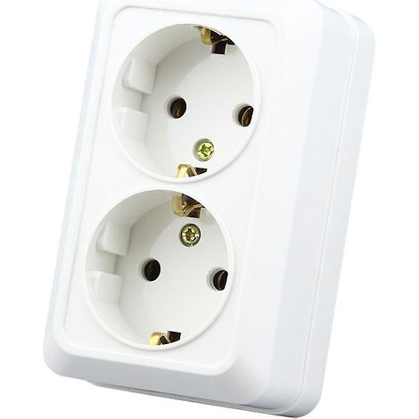 adaptateur Multiprise 2 Pices Avec 2 Interrupteurs 16a, Blanc (1/5)