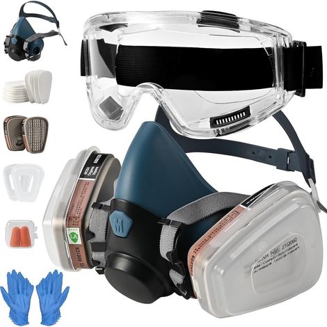 Atemschutzmaske Set A1P2 mit Schutzbrille und Filtern wiederverwendbar (1/5)