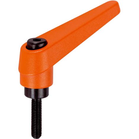 Halder Verstellbarer Klemmhebel d1=18mm d2=M8 l1=63mm orange