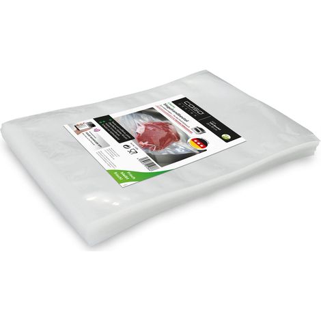 CASO Linea 3 Stelle Sacchetti Sottovuoto per Alimenti, 100 Buste 25 x 35 cm per macchine a campana, adatti alla cottura Sous Vide, senza BPA, spessore 90 μm, Made in Europe