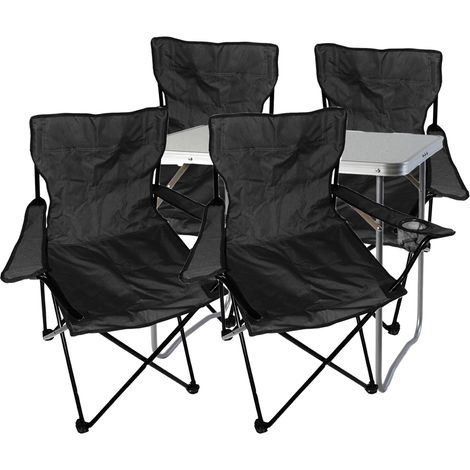 5-teiliges Campingmöbel Set Schwarz-MMC330871+4xMPO2430 (1/5)