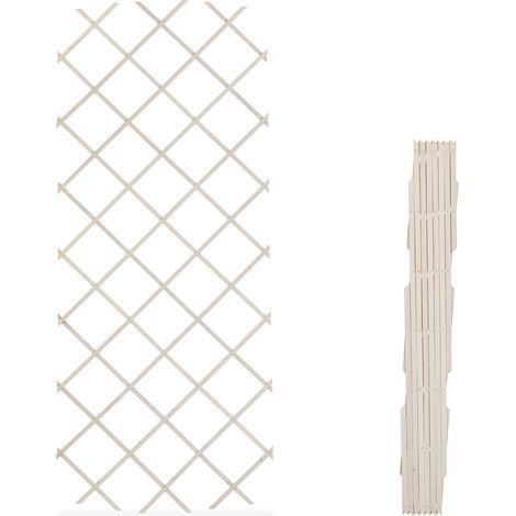 Lot de 3 tuteurs extensibles pour plantes grimpantes jardin terrasse 120 x 30 cm en bois de sapin naturel (1/3)