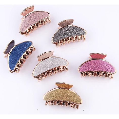 Pince Griffes Mate 6 Pices, Couleur Mlange, Pince Griffes De Style De Cheveux, Pince Cheveux Forte Avec Un Style De Cheveux Dense (1/5)