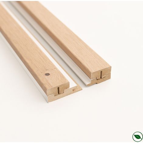 Kit profilé de finition tasseaux MDF Chêne clair sur fond Blanc 2770 x 71 x 20 mm PEFC 70%