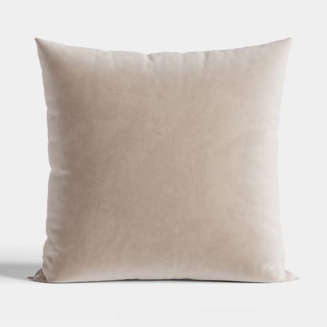 Taie d'oreiller décorative 40x40 cm en velours crème (1/4)