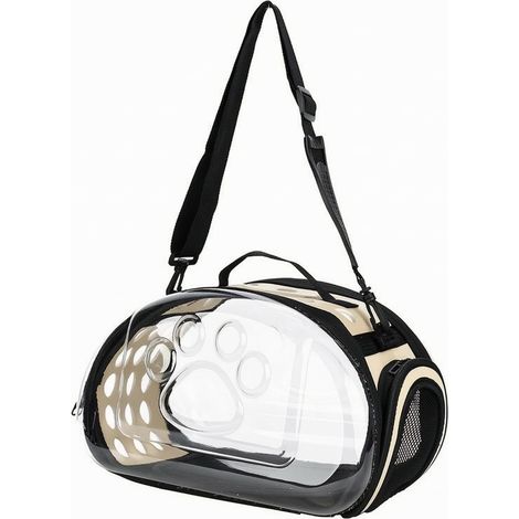 Sac de transport pour chat et chien - Léger et respirant - Sac à main avec bandoulière - Pour voyage, avion, train et voiture - 36x20x22 cm-Jaune (1/5)
