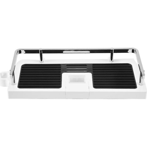 Support de rangement pour douche, étagère de salle de bain, support pour bac à shampoing, barre de levage sans perçage, organisateur pour pommeau de douche (1/5)